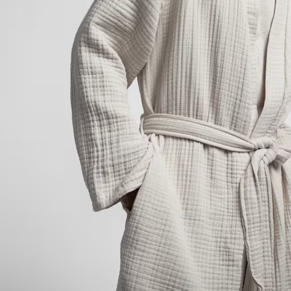 Parachute Cloud Cotton Cozy Cream Textured Robe